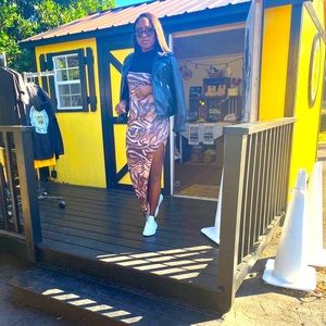 Animal print maxi dress